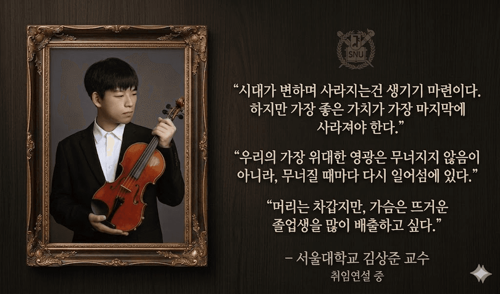 “중간고사 끝낸 서울대생, 음악 전면 재개 선언”… 김상준, ‘사운드 혁명’ 예고